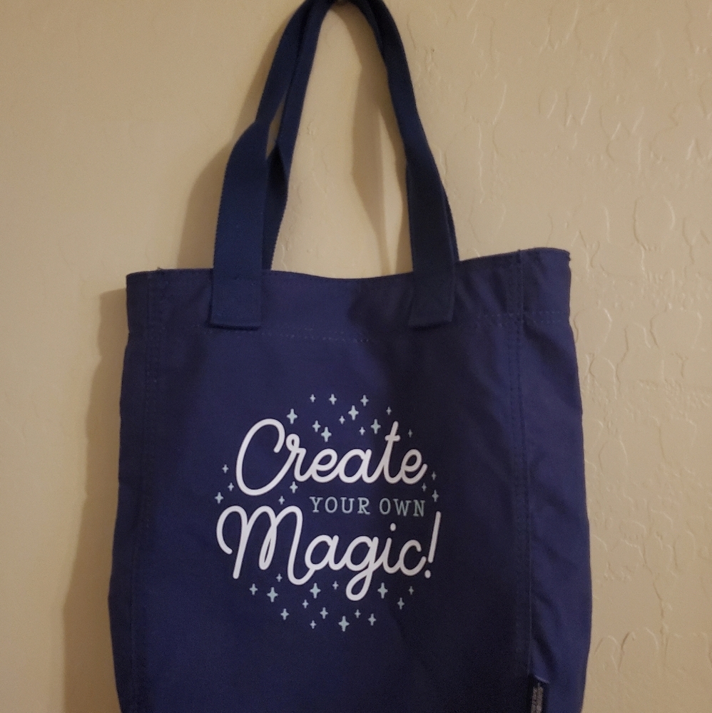 Scrapbook Bag Canvas Tote Bag "Create Your Own Memories" Creative Memories Blue